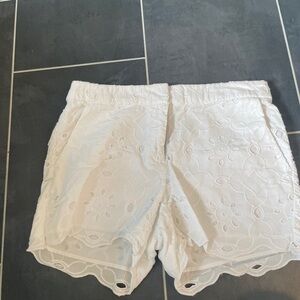 LOFT White Eyelet High Waist Shorts